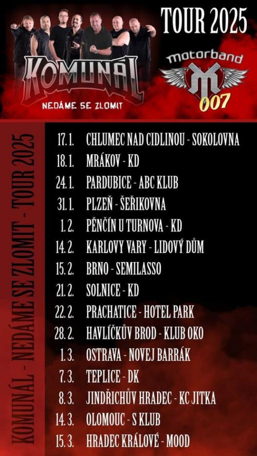 KOMUNÁL & MOTORBAND TOUR - od 17.1. do 15.3.2025