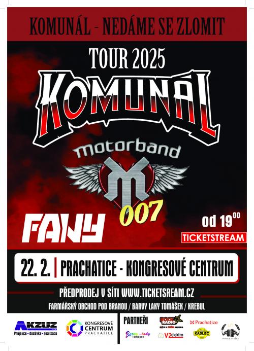 TOUR KOMUNÁL & MOTORBAND & FANY - 22.2.2025