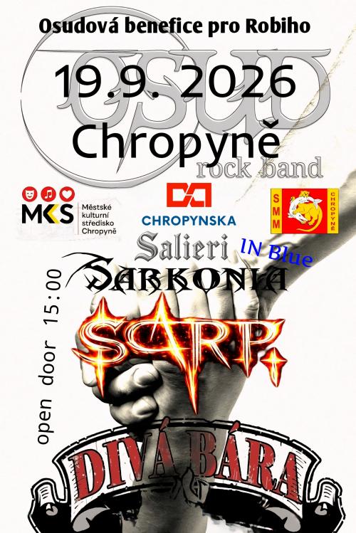 BENEFICE PRO ROBIHO - 19.9.2026 - OSUD, DIVÁ BÁRA, SCARP, SALIERI, SARKONIA