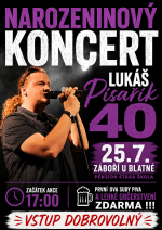 LUKÁŠ PÍSAŘÍK - narozeninový koncert - 25.7.2026